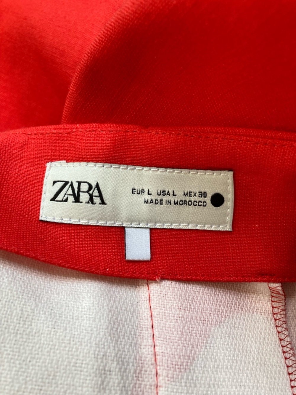 ZARA Red White Floral Linen Cotton Pencil Skirt - Picture 7 of 11